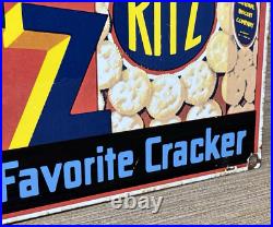 Vintage Ritz Cracker Porcelain Sign Gas Station Motor Oil Gasoline Nabisco Vintage Ritz Cracker Porcelain Sign Gas Station Motor Oil Gasoline Nabisco