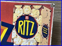 Vintage Ritz Cracker Porcelain Sign Gas Station Motor Oil Gasoline Nabisco Vintage Ritz Cracker Porcelain Sign Gas Station Motor Oil Gasoline Nabisco