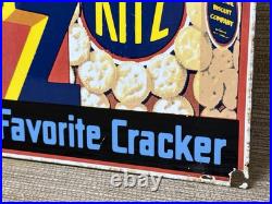 Vintage Ritz Cracker Porcelain Sign Gas Station Motor Oil Gasoline Nabisco Vintage Ritz Cracker Porcelain Sign Gas Station Motor Oil Gasoline Nabisco