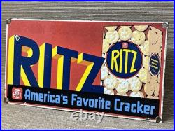 Vintage Ritz Cracker Porcelain Sign Gas Station Motor Oil Gasoline Nabisco Vintage Ritz Cracker Porcelain Sign Gas Station Motor Oil Gasoline Nabisco