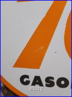 Vintage Royal 76 Gasoline Porcelain Sign Old Gas Pump Plate Motor Oil Advertisin Vintage Royal 76 Gasoline Porcelain Sign Old Gas Pump Plate Motor Oil Advertisin