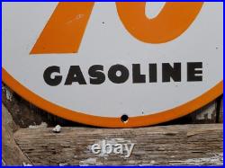 Vintage Royal 76 Gasoline Porcelain Sign Old Gas Pump Plate Motor Oil Advertisin Vintage Royal 76 Gasoline Porcelain Sign Old Gas Pump Plate Motor Oil Advertisin