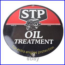 Vintage STP Porcelain Sign Motor Oil Additive V8 Engine Sign