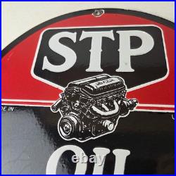 Vintage STP Porcelain Sign Motor Oil Additive V8 Engine Sign