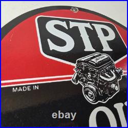 Vintage STP Porcelain Sign Motor Oil Additive V8 Engine Sign