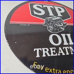 Vintage STP Porcelain Sign Motor Oil Additive V8 Engine Sign