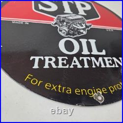 Vintage STP Porcelain Sign Motor Oil Additive V8 Engine Sign