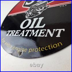 Vintage STP Porcelain Sign Motor Oil Additive V8 Engine Sign