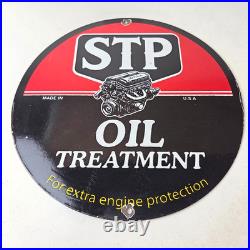 Vintage STP Porcelain Sign Motor Oil Additive V8 Engine Sign