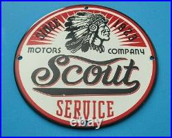 Vintage Scout Motor Co Porcelain Gas Oil Automobile Serivce Dealership Rack Sign