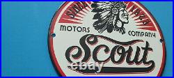 Vintage Scout Motor Co Porcelain Gas Oil Automobile Serivce Dealership Rack Sign