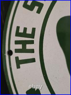 Vintage Shamrock Porcelain Sign Motor Oil Irish Lucky Clover 12