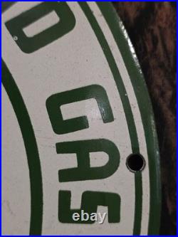 Vintage Shamrock Porcelain Sign Motor Oil Irish Lucky Clover 12