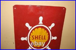 Vintage Shell Boat Marine Gasoline Motor Oil Gas Station Fishing 22 Metal Sign