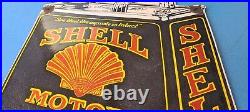 Vintage Shell Gasoline Porcelain Can Gas Motor Oil Service Station Pump Sign