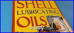 Vintage Shell Gasoline Porcelain Lubricating Motor Oil Service 15 Pump Sign