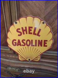 Vintage Shell Gasoline Porcelain Metal Sign Gas Service Station Motor Oil
