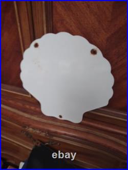 Vintage Shell Gasoline Porcelain Metal Sign Gas Service Station Motor Oil