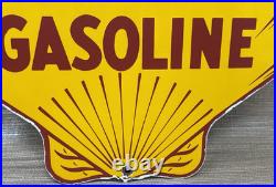 Vintage Shell Gasoline Porcelain Sign Gas Station Pump Plate Motor Oil Service