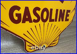 Vintage Shell Gasoline Porcelain Sign Gas Station Pump Plate Motor Oil Service Vintage Shell Gasoline Porcelain Sign Gas Station Pump Plate Motor Oil Service