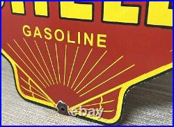 Vintage Shell Gasoline Porcelain Sign Gas Station Pump Plate Motor Oil Service