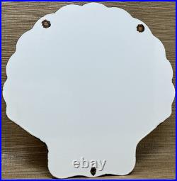 Vintage Shell Gasoline Porcelain Sign Gas Station Pump Plate Motor Oil Service