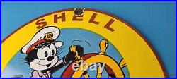 Vintage Shell Gasoline Sign Felix Gas Pump Service Automobile Motor Oil Sign