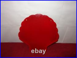 Vintage Shell Motor Oil 12 Porcelain Metal Gasoline Red Back Advertising Sign