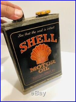 Vintage Shell Motor Oil Can advertising metal sign