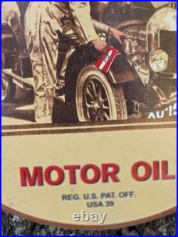 Vintage Shell Motor Oil Porcelain Gas Station Sign 10