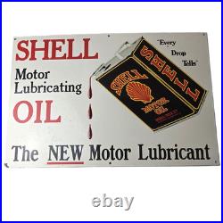 Vintage Shell Motor Oil Sign 20 Gas Pump Station Porcelain Advertising Sign