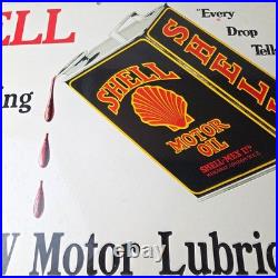 Vintage Shell Motor Oil Sign 20 Gas Pump Station Porcelain Advertising Sign
