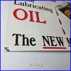 Vintage Shell Motor Oil Sign 20 Gas Pump Station Porcelain Advertising Sign