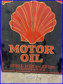 Vintage Shell Motor Oil Sign Garage Mancave Classic Car Advertising Petrol