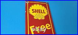 Vintage Shell Porcelain Free Air Garage Gas Motor Oil Service Station Pump Sign