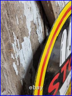 Vintage Shell Porcelain Sign 24 Gas Station Motor Oil Garage Display Petroliana