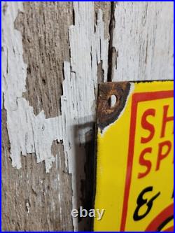 Vintage Shell Porcelain Sign 24 Gas Station Motor Oil Garage Display Petroliana