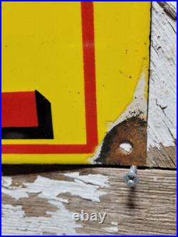 Vintage Shell Porcelain Sign 24 Gas Station Motor Oil Garage Display Petroliana