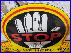 Vintage Shell Porcelain Sign 24 Gas Station Motor Oil Garage Display Petroliana