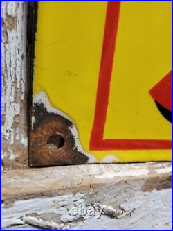 Vintage Shell Porcelain Sign 24 Gas Station Motor Oil Garage Display Petroliana