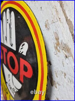 Vintage Shell Porcelain Sign 24 Gas Station Motor Oil Garage Display Petroliana