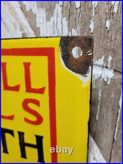 Vintage Shell Porcelain Sign 24 Gas Station Motor Oil Garage Display Petroliana