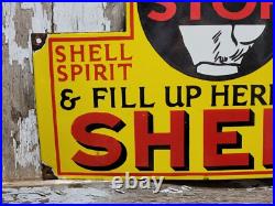 Vintage Shell Porcelain Sign 24 Gas Station Motor Oil Garage Display Petroliana