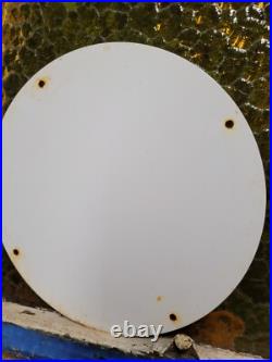 Vintage Shell Porcelain Sign Green Streak Race Car Motor Oil Gas Pump Plate 12