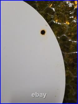 Vintage Shell Porcelain Sign Green Streak Race Car Motor Oil Gas Pump Plate 12