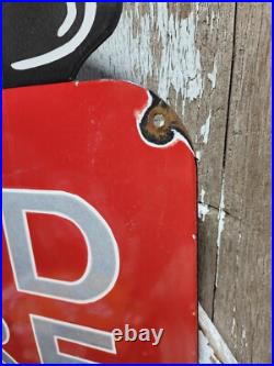 Vintage Shell Porcelain Sign Old 36 Diecut Gas Gasoline Motor Oil Sold Here USA