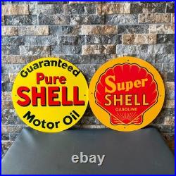 Vintage Shell Signs Dual Pack (Motor Oil & Gasoline)