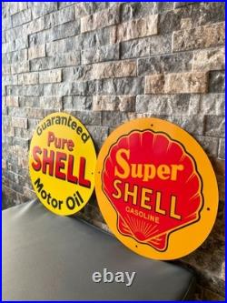Vintage Shell Signs Dual Pack (Motor Oil & Gasoline)