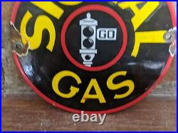 Vintage Signal Gasoline Porcelain Gas Pump Door Sign Motor Oil 6