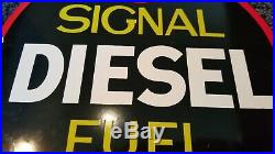 Vintage Signal Gasoline Porcelain Metal Gas Motor Oil Service Station Pump Sign
